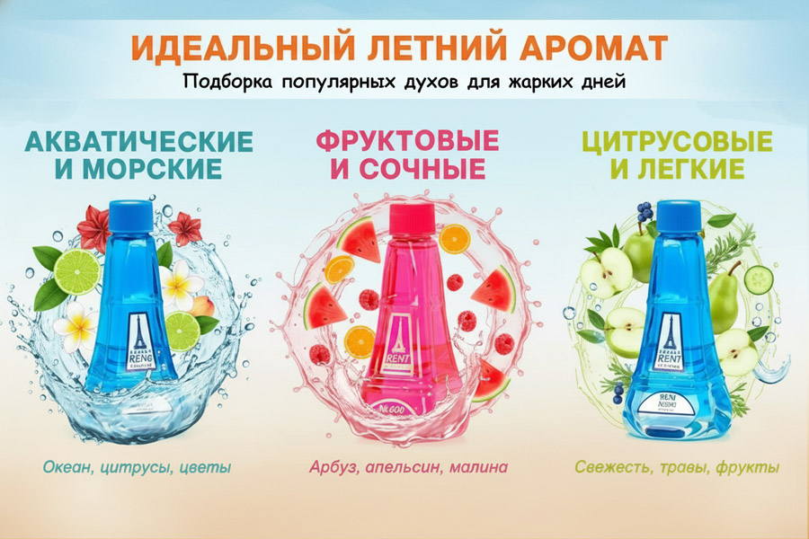 Подборка летних ароматов духов Рени